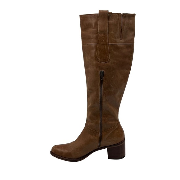Aldo Brown Leather Block Heel Riding Boots Size 39 Women’s - Picture 7 of 11